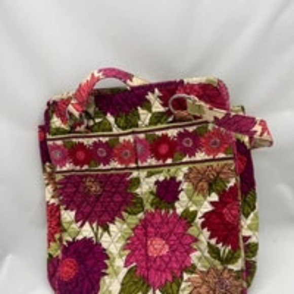Vera Bradley Shoulder Tote Bag in Hello Dahlia Pattern - Picture 1 of 3